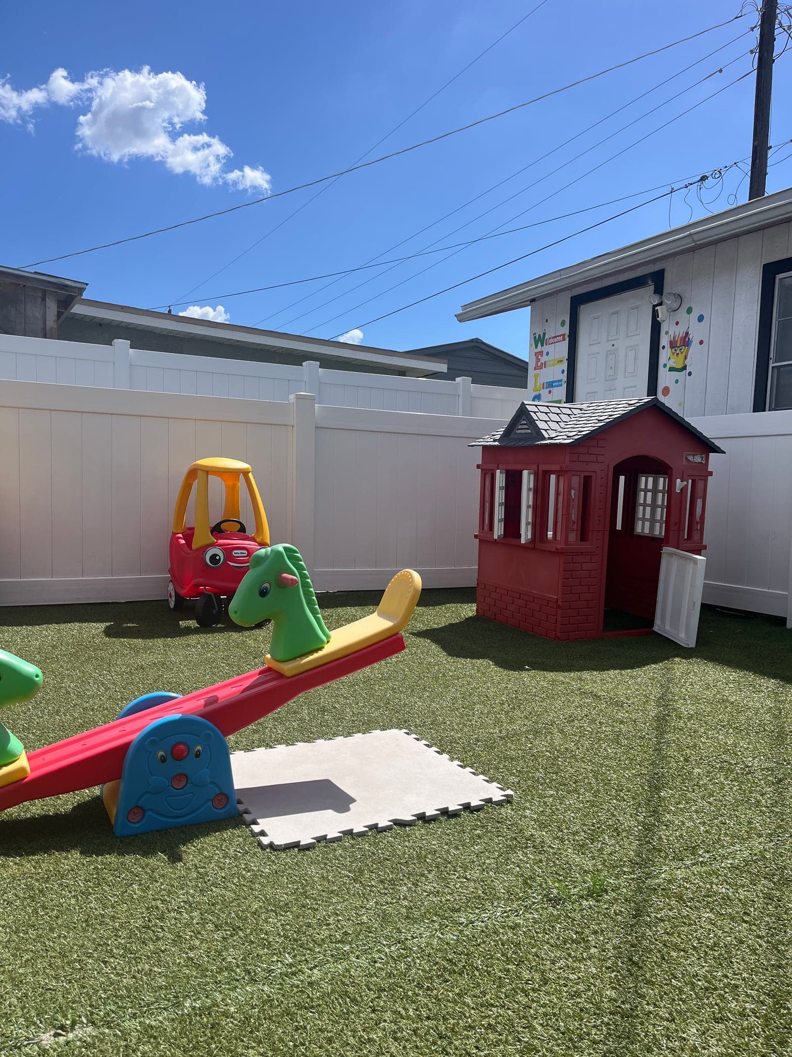 Outdoor play structures at Oni's Happy Hearts